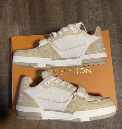 Louis Vuitton Trainer Sneaker Denim Beige