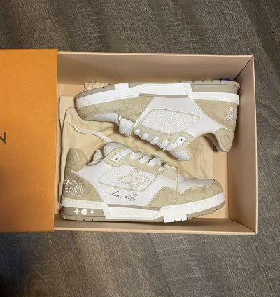 Louis Vuitton Trainer Sneaker Denim Beige