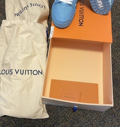 Louis Vuitton Trainers Blue Embossed Monogram