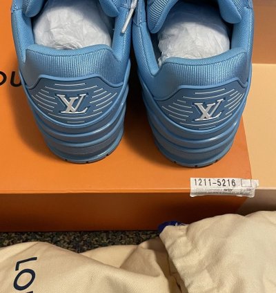 Louis Vuitton Trainers Blue Embossed Monogram