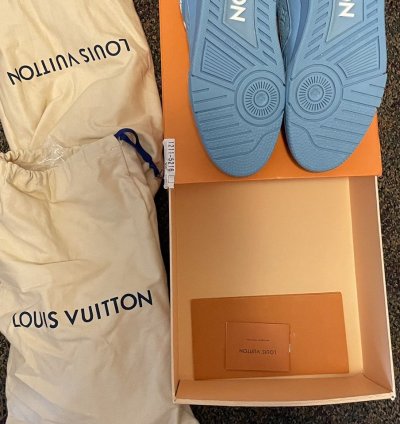 Louis Vuitton Trainers Blue Embossed Monogram