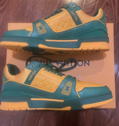 Louis Vuitton Trainers Green Orange