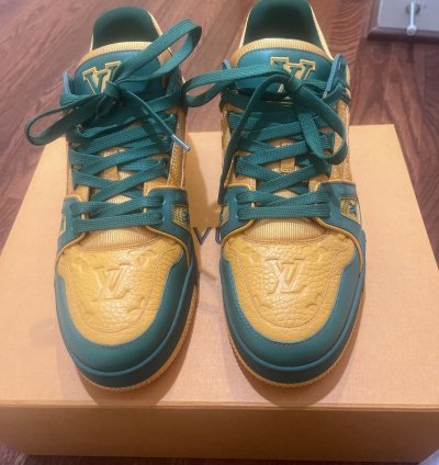 Louis Vuitton Trainers Green Orange