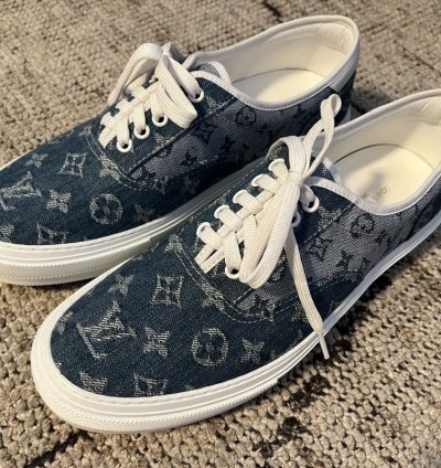 Louis Vuitton Trocadero Richelieu Low Top Sneakers In Denim