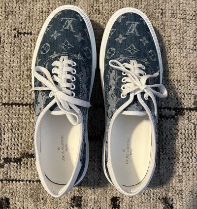 Louis Vuitton Trocadero Richelieu Low Top Sneakers In Denim