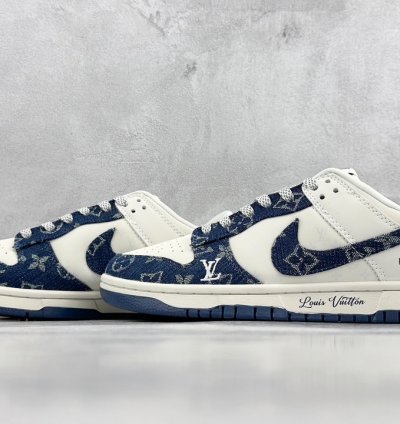 280 Lv X Nike Dunk Low Dark Blue Denim Xp3802-335df23