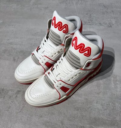 Louis Vuitton Vigil Abloh White Red High Top Trainers