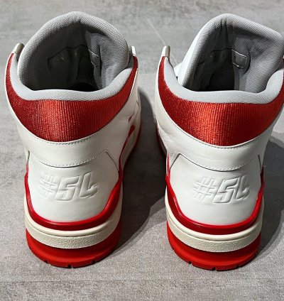 Louis Vuitton Vigil Abloh White Red High Top Trainers