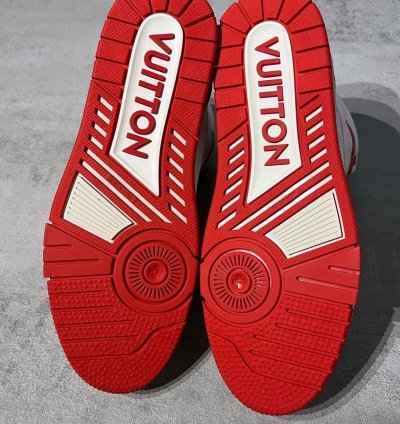 Louis Vuitton Vigil Abloh White Red High Top Trainers