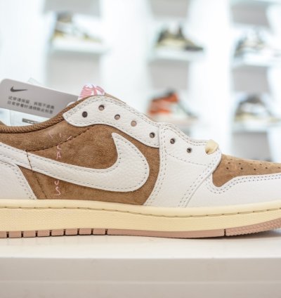 260 Travis Scott X Jordan Air Jordan 1 Low Canary Round Fg54h