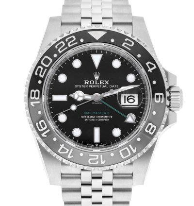 Rolex Gmt-master Ii 40mm 126710grnr Jubilee Stainless Steel Watch Black Dial 2024