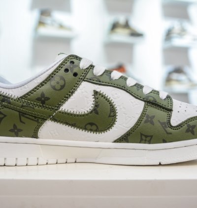300 Lv X Nike Dunk Low Embossed White And Green Print Dq1098-362 213fd
