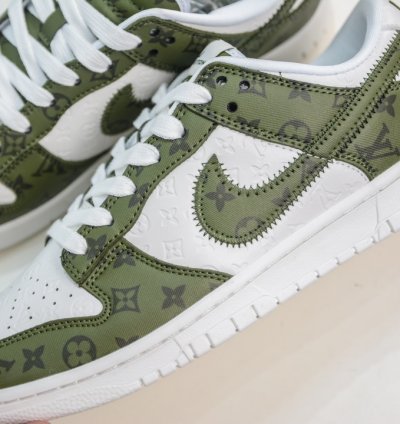 300 Lv X Nike Dunk Low Embossed White And Green Print Dq1098-362 213fd