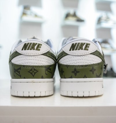 300 Lv X Nike Dunk Low Embossed White And Green Print Dq1098-362 213fd