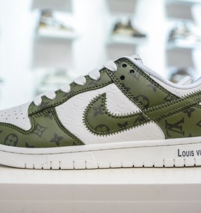 300 Lv X Nike Dunk Low Embossed White And Green Print Dq1098-362 213fd