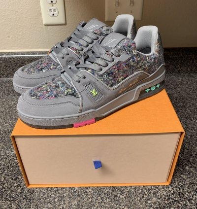 Louis Vuitton Virgil Abloh Ss21 Trainer Grey Volt Pink Lv8