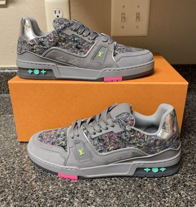 Louis Vuitton Virgil Abloh Ss21 Trainer Grey Volt Pink Lv8