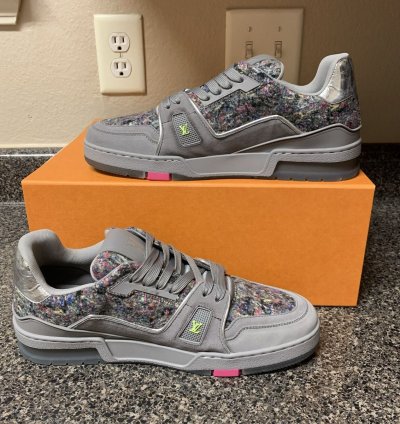 Louis Vuitton Virgil Abloh Ss21 Trainer Grey Volt Pink Lv8