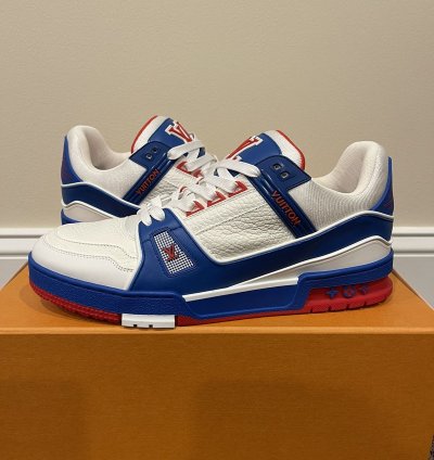 Louis Vuitton Virgil Trainer Low Sneaker Red White Blue Lv8