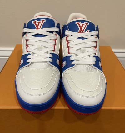 Louis Vuitton Virgil Trainer Low Sneaker Red White Blue Lv8