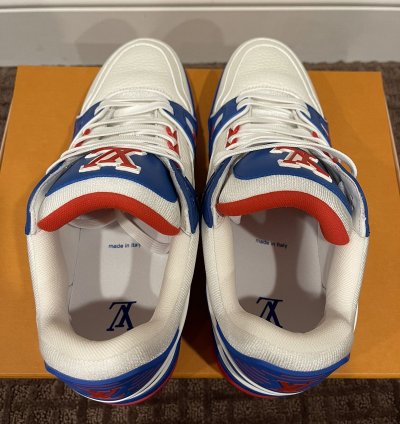 Louis Vuitton Virgil Trainer Low Sneaker Red White Blue Lv8
