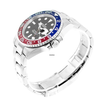 Rolex Gmt-master Ii 40mm Stainless Steel Black Dial Pepsi Red Blue Bezel 126710