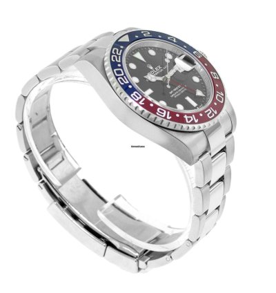 Rolex Gmt-master Ii 40mm Stainless Steel Black Dial Pepsi Red Blue Bezel 126710
