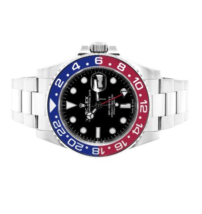 Rolex Gmt-master Ii 40mm Stainless Steel Black Dial Pepsi Red Blue Bezel 126710