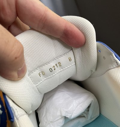 Louis Vuitton White Blue Monogram Trainer Sneaker