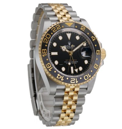 Rolex Gmt-master Ii 40mm Steel Yellow Gold Ceramic Bezel Black Dial Jubilee Bracelet