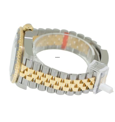 Rolex Gmt-master Ii 40mm Yellow Gold And Steel Black Dial Black Grey Bezel 126713