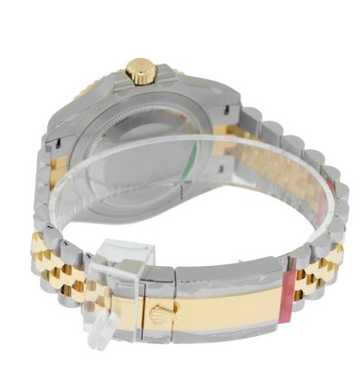Rolex Gmt-master Ii 40mm Yellow Gold And Steel Black Dial Black Grey Bezel 126713
