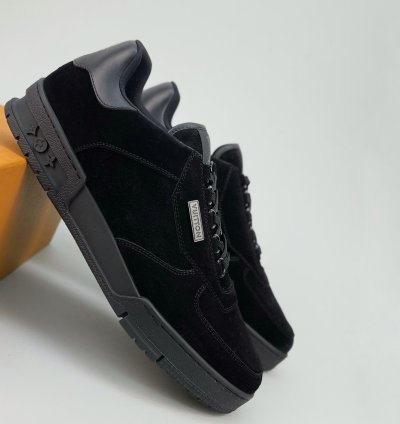 Low Top Sneaker Black Suede Lv Monogram