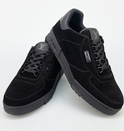 Low Top Sneaker Black Suede Lv Monogram