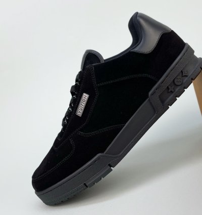 Low Top Sneaker Black Suede Lv Monogram