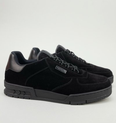 Low Top Sneaker Black Suede Lv Monogram