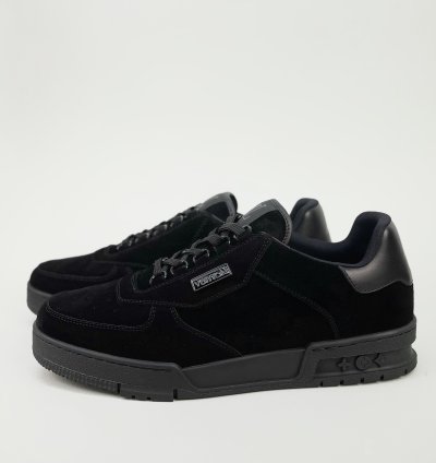 Low Top Sneaker Black Suede Lv Monogram
