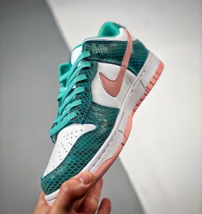 Nike Dunk Low snakeskin Whiteteal-pink Dr8577-300 For
