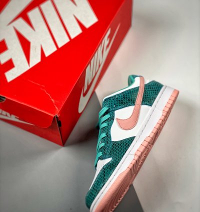 Nike Dunk Low snakeskin Whiteteal-pink Dr8577-300 For