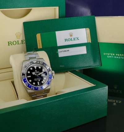 Rolex Gmt-master Ii Batman Ref 116710blnr Full Stickers 2018 Nos