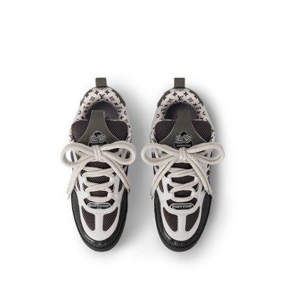 Lv Skate Sneakers Leather Monogram Logo Grey White