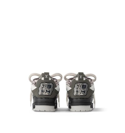 Lv Skate Sneakers Leather Monogram Logo Grey White