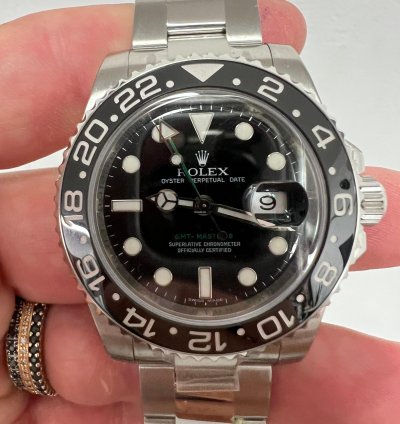 Rolex Gmt-master Ii Ceramica Black New Nos Nuovo Italia Pellicole Full Set Rectangular Dial