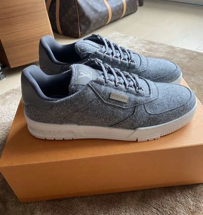Lv Trainer Gris Wooly Fabric - Fw 19 Men Show