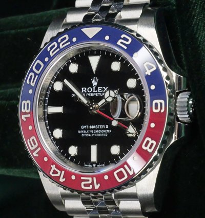 Rolex Gmt-master Ii Full Set Mint Gmt-master Ii Pepsi Black Dial Red Blue Bezel Ceramic Steel 126710blro