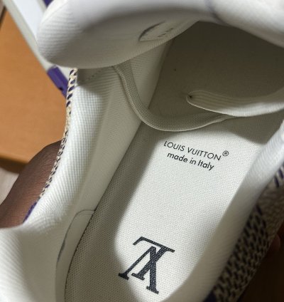 Lv Trainer Leather Sneakers Monogram Purple