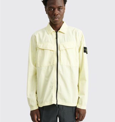 500 Ss22 Logo Zipped Overshirt Green