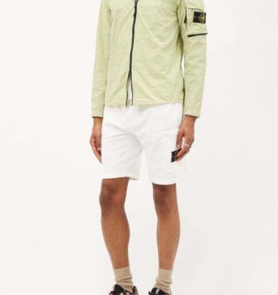 500 Ss22 Logo Zipped Overshirt Green