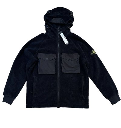 1000 Stone Island Fleece Cotton Pile Hooded Sherpa Jacket