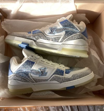 Lv Trainer Sneaker Azur Crystal